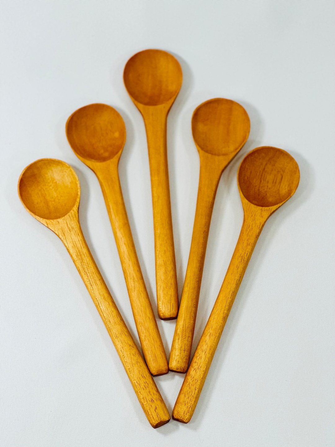 Small Wooden Spoons, 5 PCS Small Soup Spoons, Serving Spoons, Wooden