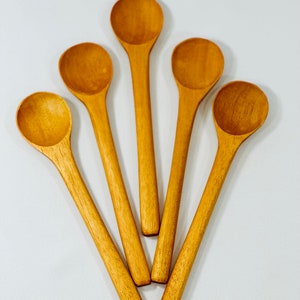 Small Wooden Spoons Set, Soup Spoons, Wooden soup spoons, Serving Spoons, Korean Food Spoons, Japanese Food Spoons,