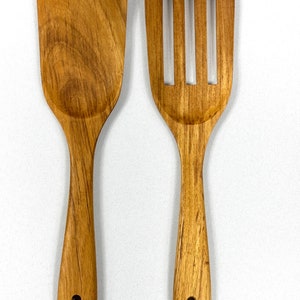 Premium Teak Spatula Set of 2, Mahogany and Teak Wood spoons, Handcrafted spatula set, Wooden Spatulas