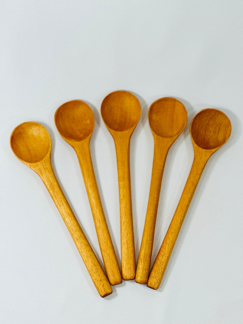 Small Wooden Spoons 5 PCS Small Soup Spoons Serving Spoons Wooden Small wooden spoons 5 pcs small soup spoons serving spoons wooden