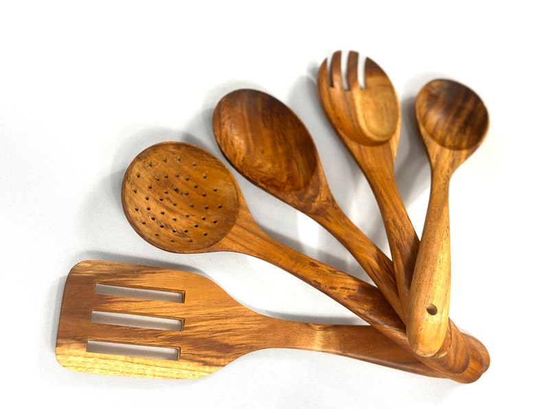 Teak Wood Spoon Set - Thumbnail 2