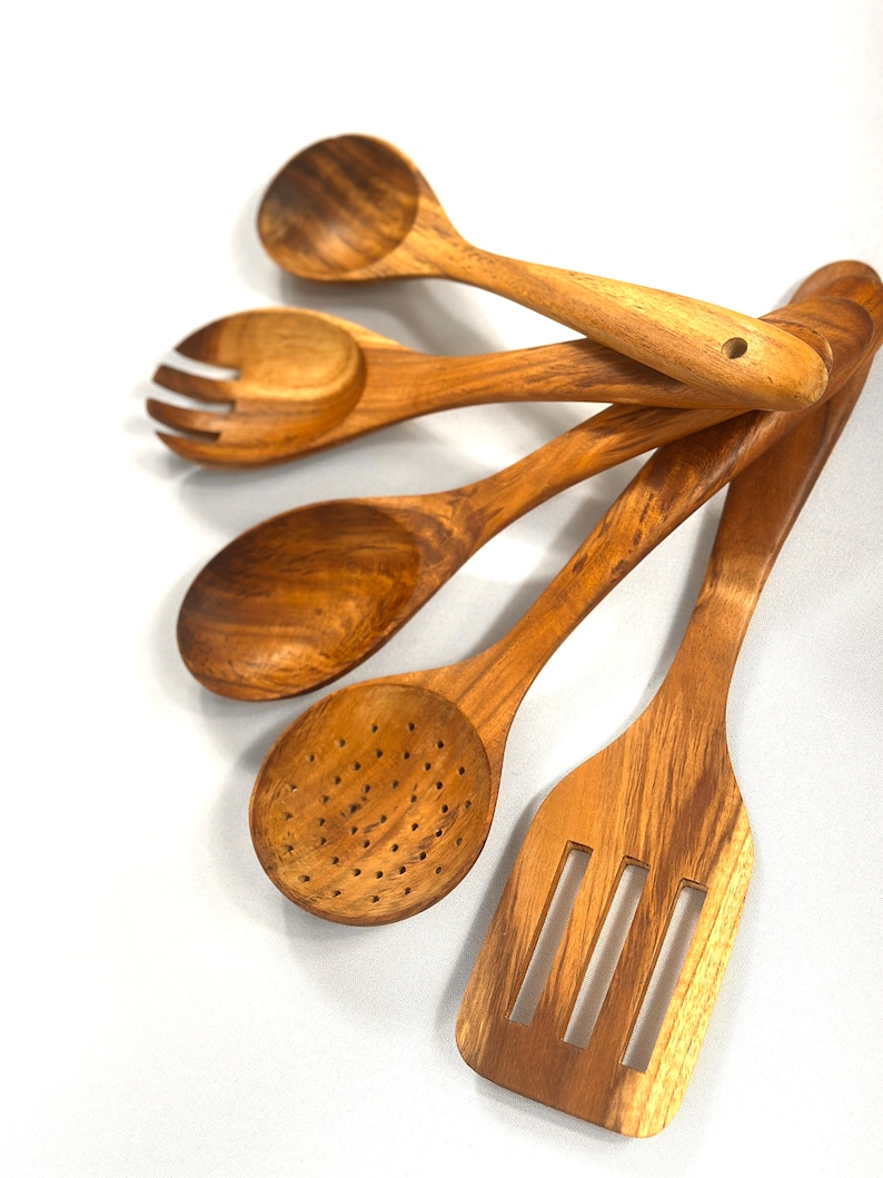 Teak Wood Spoon Set - Thumbnail 5