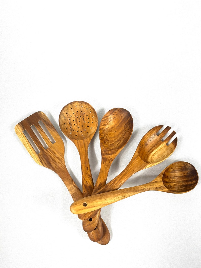 Teak Wood Spoon Set - Thumbnail 3