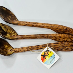 Best wooden spoons set, Natural coconut wood, handcrafted Spoons, Coconut shell spoons, eco-friendly spoons