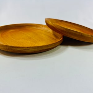 Wooden plate set of 2, Natural wood plates, Mahogany plates, decorative trays, wooden decoration, home deco