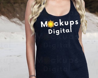 Vintage Black Next Level 6733 Mockup Next Level Racerback Tank Mockup Next Level 6733 Mock Up Next Level Tank Mockup 6733 Summer Mockup