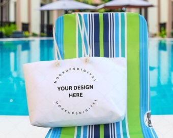 Weekender Bag Mockup White Tote Mockup Beach Weekender Tote Bag Weekender Bag Mock Up Weekender Bag Mock-Up Rope Handle Bag Mockup Tote Mock