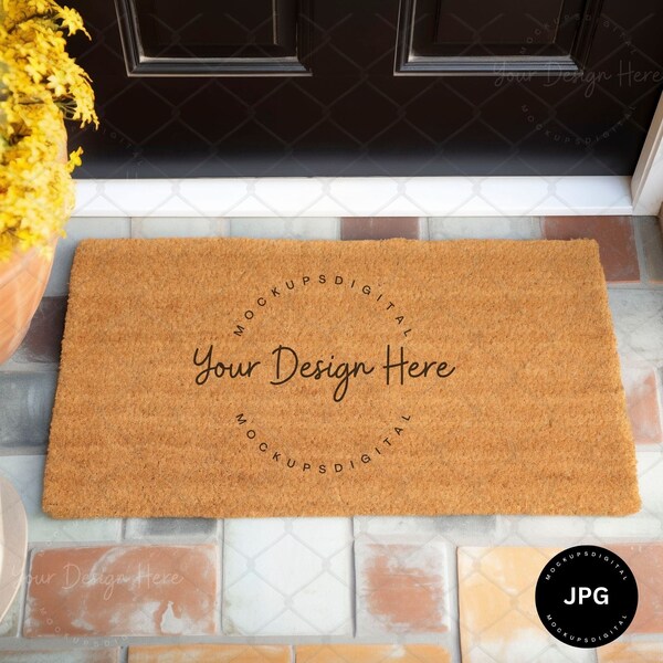 Doormat Mockup 17 by 30 Inches Coir Door Mat Mockup Blank Doormat Mockup Natural Door Mat Mockup Simple Door Mat Mockup Summer Mockup