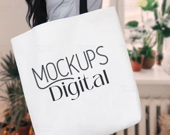 Aop Tote Bag  Mockup-Printify Mockup-Aop Tote Bag Mockup-All Over Print Tote Bag-Tote Bag Size Mockup-Mock Up-Bag-Black Handle Tote Bag