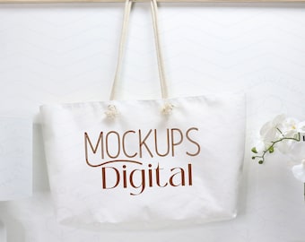 Rope Handle Bag Mockup, Weekender Bag Mockup, Weekender Mockup, Weekender Tote Bag, Weekender Bag Mock Up, Weekender Bag Mock-Up, Tote Mock