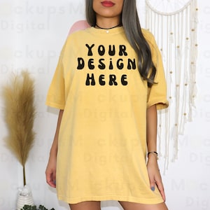 Mustard Comfort Colors Mockup Mustard T Shirt mockup Mustard Shirt Mockup C1717 Mustard  Mockup Oversized Comfort Colors Mockup C1717 Mockup
