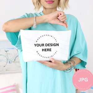 Aop Accessory Pouch W T-Bottom  Accessories Pouch Mockup Make-Up Bag Mockup Makeup Pouch Mock Up Canvas Zipper Bag Mockup Spring Mockup