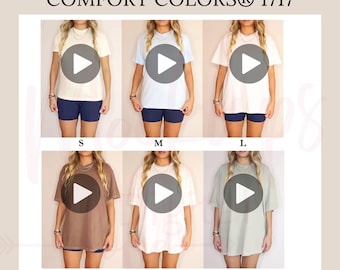 Comfort Colors 1717 Video Size Chart Comfort Colors Video Size Chart Oversized Comfort Colors Mockup 1717 Mockup Retro Mockup Western Mockup