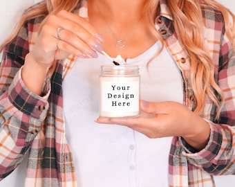 Printify Candle Mockup 9 OZ Candle Mockup Soy Candle Mockup Jar Candle Mockup Candle Jar Candle With lid White Label Candle Mockup Printify