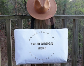 White Weekender Bag Mockup Weekender Size Chart Weekender Tote Bag Weekender Bag Mock Up Weekender Black Handle Printify Weekender Mockup