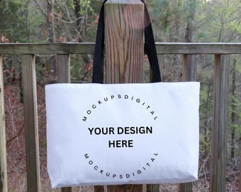 White Weekender Bag Mockup Weekender Size Chart Weekender Tote Bag Weekender Bag Mock Up Weekender Black Handle Printify Weekender Mockup