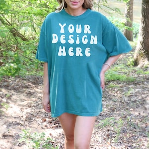 Seafoam Comfort Colors Mockup Seafoam Shirt Mockup Outdoors Mockup Oversized Mockup Comfort Color Shirt Mockup Summer Mockup Beach Mockup