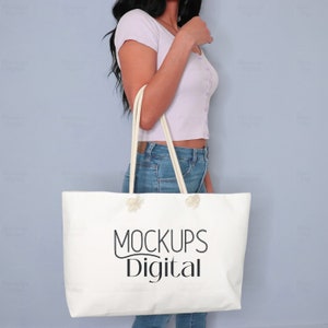 Weekender Bag Mockup, Weekender Mockup, Weekender Tote Bag, Weekender Bag Mock Up, Weekender Bag Mock-Up, Rope Handle Bag Mockup, Tote Mock