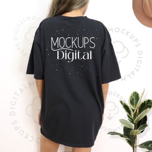 Comfort Colors C1717 Black Shirt Mockup Oversized Mockup Black Shirt Comfort Color Shirt Mock  Model Mock up Gildan Comfort Colors Mockup