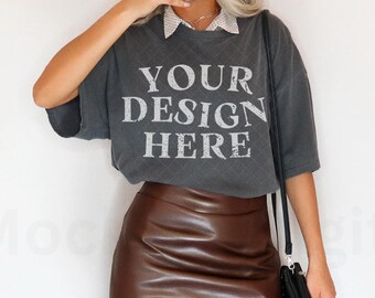 Pepper Comfort Colors Mockup 1717 Pepper Comfort Colors Mockup Comfort Colors 1717 Mockup Pepper C1717 Pepper Mockup Selfie Mockup Trendy