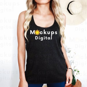 Vintage Black Next Level 6733 Mockup Next Level Racerback Tank Mockup Next Level 6733 Mock Up Next Level Tank Mockup 6733 Summer Mockup