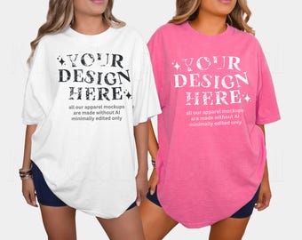 Mockup voor stellen Vrijgezellenfeest Mockup Comfort Kleuren 1717 Mockup bruidsmeisje 1717 Mockup wit overhemd 1717 Crunchberry Mockup Bruidsmodel 1717 Mockup