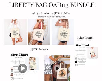 Maqueta de bolso de mano Natural Liberty Bag OAD113, video y tabla de tallas (descarga digital)