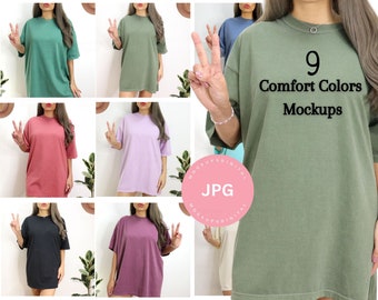Comfort Colors Mockups Bundle, C1717 Bundle, Aesthetic Trendy Mockups Bundle, Oversized Mockup, Mockup Bundle, Comfort Colors Mockup Pepper