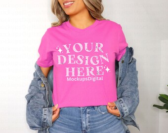 3001 Charity Pink Bella Canvas 3001 Mockup Charity Pink 3001 Pink Mockup Bella Canvas 3001 Mockup Boho Style Trendy Shirt Mockup Cute Mockup