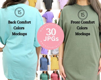 Comfort Colors Mockups Bundle, C1717 Bundle, Aesthetic Trendy Mockups Bundle, Oversized Mockup, Mockup Bundle, Comfort Colors Mockup Pepper