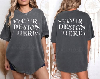 Pepper Comfort Colors Mockup Front and Back Comfort Colors 1717 Pepper Mockup Comfort Colors 1717 Mockup Pepper C1717 Pepper Retro Mockup