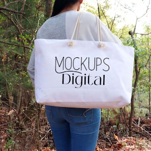 Weekender Bag Mock-up, Weekender Mockup, Weekender Tote Bag, Weekender Bag Mock Up, Weekender Bag Mock-Up, Rope Handle Bag Mockup, Tote Mock