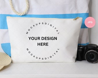 Aop Accessory Pouch W T-Bottom  Accessories Pouch Mockup Make-Up Bag Mockup Makeup Pouch Mock Up Canvas Zipper Bag Mockup Printify Mockup