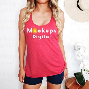 Vintage Shocking Pink Mockup Next Level Racerback Tank Mockup Next Level 6733 Mock Up Next Level Tank Mockup 6733 Summer Mockup Shirt Mockup