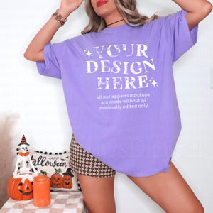Comfort Colors 1717 Violet Mockup Halloween Comfort Colors Mockup Comfort Colors 1717 Mockup Violet C1717 Violet Mockup Retro Shirt Mockup