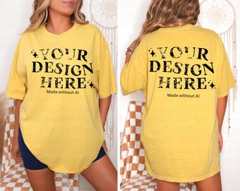 Mockup Comfort Colors color senape Mockup Comfort Colors 1717 Mockup color senape Mockup di maglietta color senape 1717 Mockup Comfort Colors color senape Mockup 1717 color senape