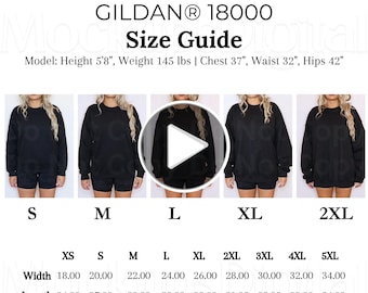 18000 Video Size Chart Gildan Video Size Chart 18000 Video Size Guide Size Comparison Chart Video Try-on Gildan 18000 Sand Gildan 18000