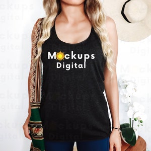 Vintage Black Next Level 6733 Mockup Next Level Racerback Tank Mockup Next Level 6733 Mock Up Next Level Tank Mockup 6733 Summer Mockup