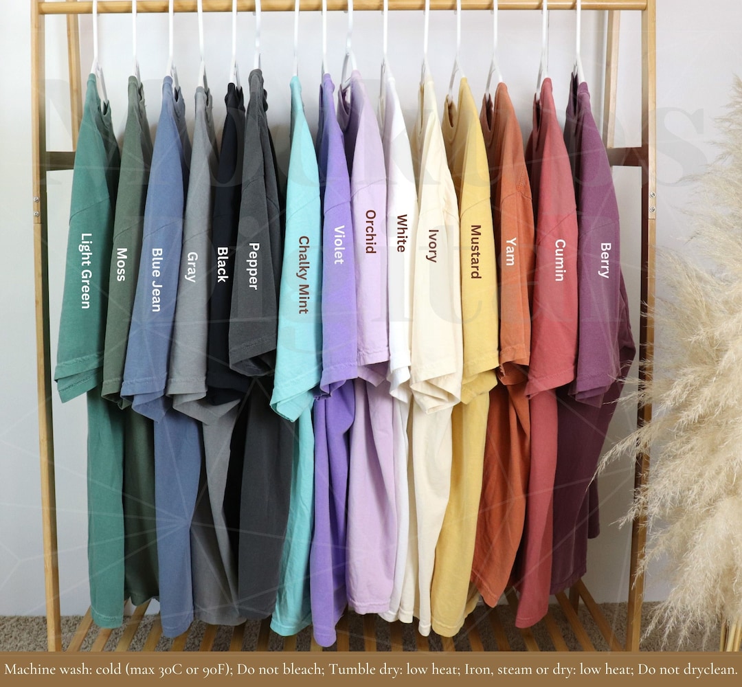 Color Chart Comfort Colors 1717 Color Chart Size Chart 1717 - Etsy