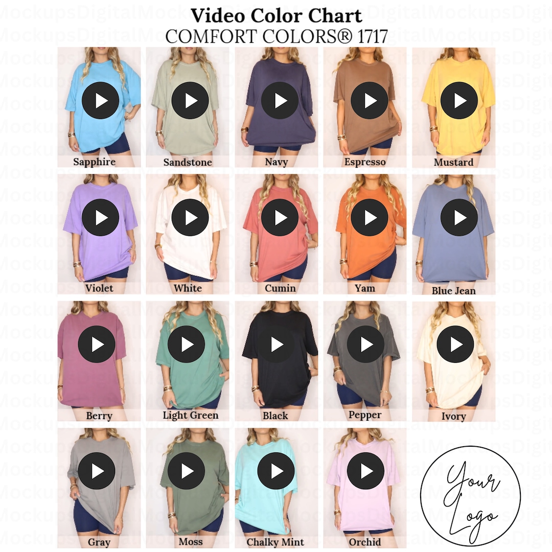 Comfort Colors 1717 Color Chart Comfort Colors Video Color Chart Video ...