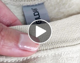 Gildan 18000 MP4 Video Mockup, G18000 Detail Clip, Sand Sweatshirt Texture, Reduce-Return Quality Guide, Bulk Order Confidence