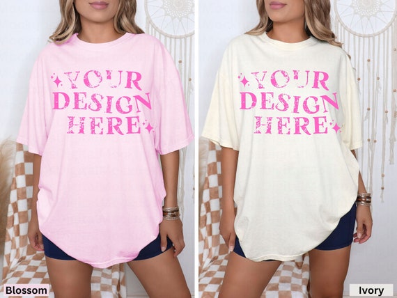 Comfort Colors Bridesmaid Mockup 1717 Bachelorette Mockup Ivory Blossom Mockup C1717 Couples Shirt Mockup Bridal Mockup Oversized Shirt Mock