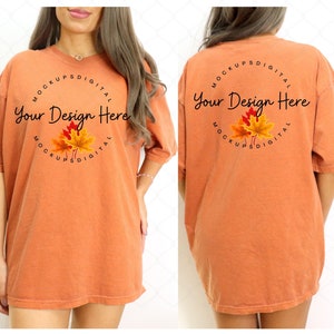 Yam Front and Back Comfort Colors C1717 Yam Model Mockup Comfort Colors Mockup Yam Halloween Mockup Yam Shirt Mockup Spooky Mockup Fall Mock
