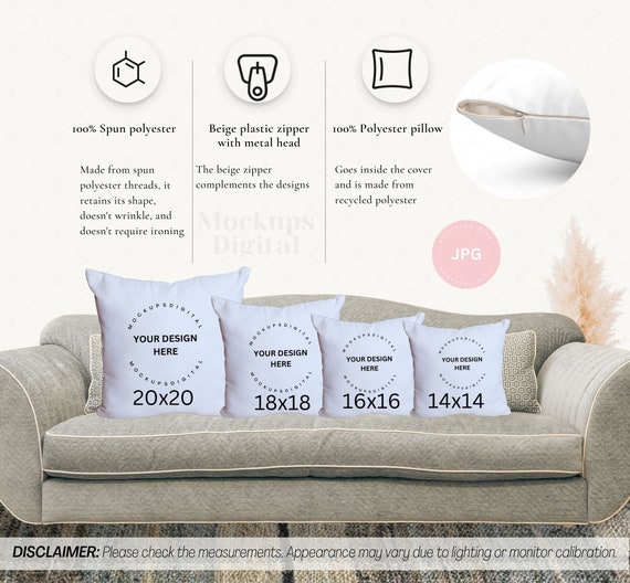 Pillow 2024 size chart