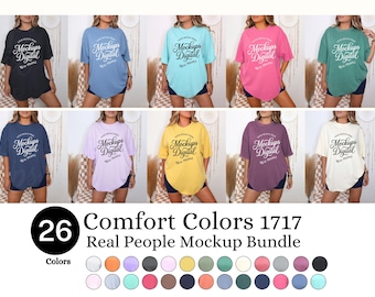 Comfort Colors 1717 Mockup Bundle Comfort Colors Mockup Bundle Oversized Mockup Shirt Mock Up Bundle Retro Boho Style Mockup 1717 Size Chart