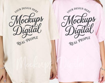 Comfort Colors 1717 Blossom Ivory Oversized T-Shirt Mockup (Digital Download)