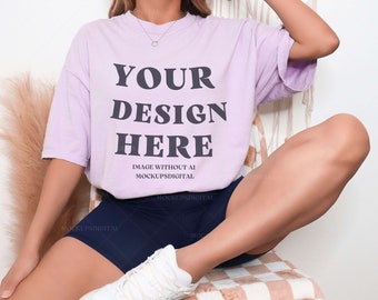 Orchid Comfort Colors Mockup Orchid Comfort Colors 1717 Orchid Mockup Shirt Mockup Orchid Tshirt Mockup C1717 Orchid Oversized Shirt Mockup