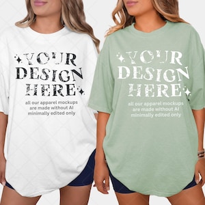 Couples Comfort Colors Mockup 1717 Bay Bachelorette Mockup White Bridesmaid Shirt Mockup 1717 Bridal Bay Shirt Mockup 1717 Real Model Mockup