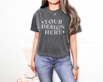 Comfort Colors 3023CL Size Chart Pepper Mockup Comfort Colors 3023CL Mockup Pepper 3023cl Size Chart 3023CL Color Chart Pepper Tshirt Mockup
