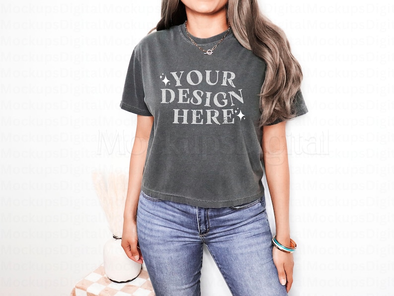 Comfort Colors 3023CL Size Chart Pepper Mockup